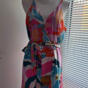 Colorful Abstract Print Women's Dress